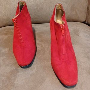 Red Low Suede Boot